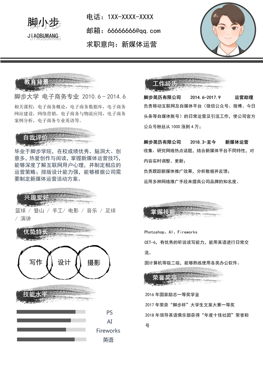 水墨風創(chuàng)意新媒體運營求職簡歷_01.png